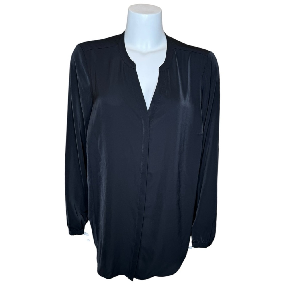 Torrid Studio Crepe De Chine Button-Front Top Blouse 1X Black